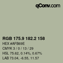 Farbcode: RGB 175.9 182.2 158 | qconv.com