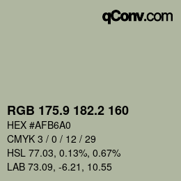 カラーコード: RGB 175.9 182.2 160 | qconv.com
