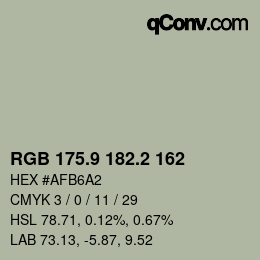 Color code: RGB 175.9 182.2 162 | qconv.com