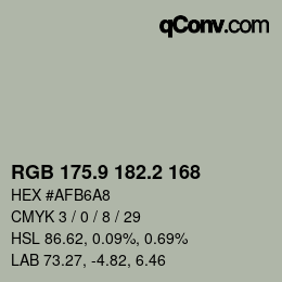 Color code: RGB 175.9 182.2 168 | qconv.com