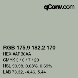 カラーコード: RGB 175.9 182.2 170 | qconv.com