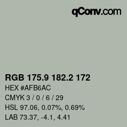 Color code: RGB 175.9 182.2 172 | qconv.com