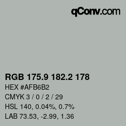 Color code: RGB 175.9 182.2 178 | qconv.com