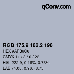 Color code: RGB 175.9 182.2 198 | qconv.com