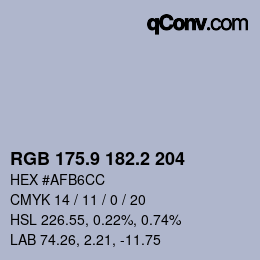 カラーコード: RGB 175.9 182.2 204 | qconv.com