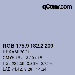 カラーコード: RGB 175.9 182.2 209 | qconv.com