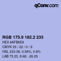 Color code: RGB 175.9 182.2 233 | qconv.com