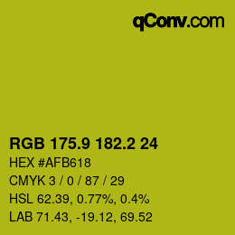 カラーコード: RGB 175.9 182.2 24 | qconv.com