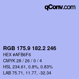 Color code: RGB 175.9 182.2 246 | qconv.com