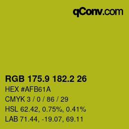 カラーコード: RGB 175.9 182.2 26 | qconv.com