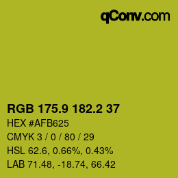 カラーコード: RGB 175.9 182.2 37 | qconv.com