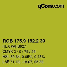 カラーコード: RGB 175.9 182.2 39 | qconv.com