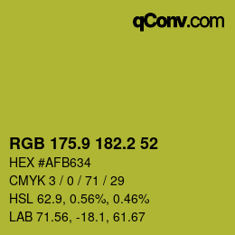 カラーコード: RGB 175.9 182.2 52 | qconv.com