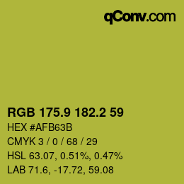 カラーコード: RGB 175.9 182.2 59 | qconv.com