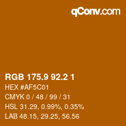Color code: RGB 175.9 92.2 1 | qconv.com