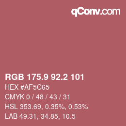 Color code: RGB 175.9 92.2 101 | qconv.com