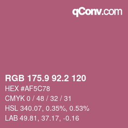 Color code: RGB 175.9 92.2 120 | qconv.com