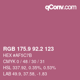 カラーコード: RGB 175.9 92.2 123 | qconv.com