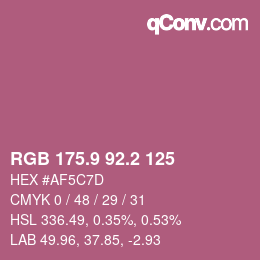 カラーコード: RGB 175.9 92.2 125 | qconv.com