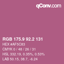 カラーコード: RGB 175.9 92.2 131 | qconv.com