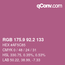 カラーコード: RGB 175.9 92.2 133 | qconv.com