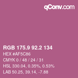 カラーコード: RGB 175.9 92.2 134 | qconv.com