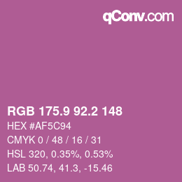 カラーコード: RGB 175.9 92.2 148 | qconv.com