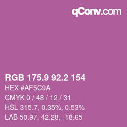 カラーコード: RGB 175.9 92.2 154 | qconv.com