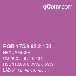 カラーコード: RGB 175.9 92.2 158 | qconv.com