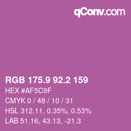 カラーコード: RGB 175.9 92.2 159 | qconv.com