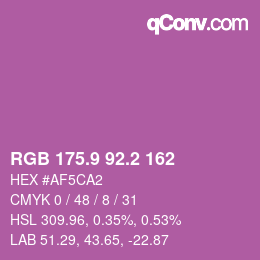 カラーコード: RGB 175.9 92.2 162 | qconv.com