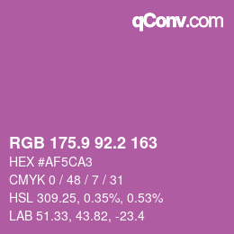 カラーコード: RGB 175.9 92.2 163 | qconv.com