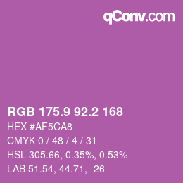 カラーコード: RGB 175.9 92.2 168 | qconv.com