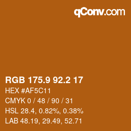 カラーコード: RGB 175.9 92.2 17 | qconv.com