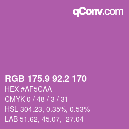 カラーコード: RGB 175.9 92.2 170 | qconv.com