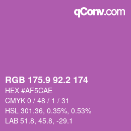 カラーコード: RGB 175.9 92.2 174 | qconv.com
