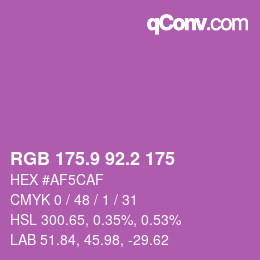 カラーコード: RGB 175.9 92.2 175 | qconv.com