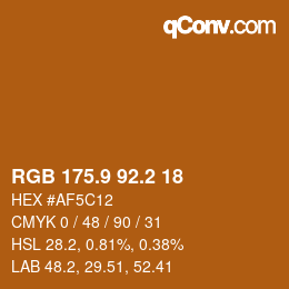 カラーコード: RGB 175.9 92.2 18 | qconv.com