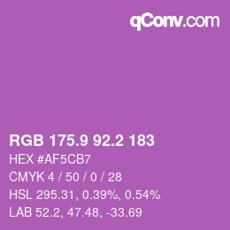 カラーコード: RGB 175.9 92.2 183 | qconv.com