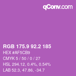 カラーコード: RGB 175.9 92.2 185 | qconv.com