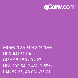 カラーコード: RGB 175.9 92.2 186 | qconv.com