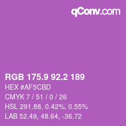 カラーコード: RGB 175.9 92.2 189 | qconv.com
