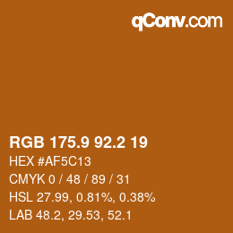 カラーコード: RGB 175.9 92.2 19 | qconv.com