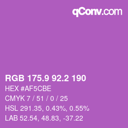 カラーコード: RGB 175.9 92.2 190 | qconv.com