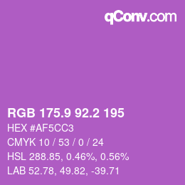 カラーコード: RGB 175.9 92.2 195 | qconv.com