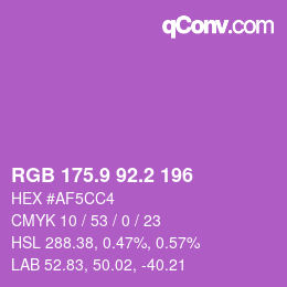 カラーコード: RGB 175.9 92.2 196 | qconv.com