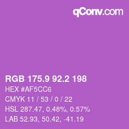 カラーコード: RGB 175.9 92.2 198 | qconv.com