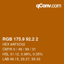 カラーコード: RGB 175.9 92.2 2 | qconv.com