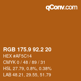 Farbcode: RGB 175.9 92.2 20 | qconv.com