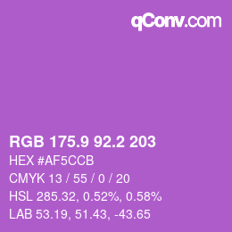 カラーコード: RGB 175.9 92.2 203 | qconv.com